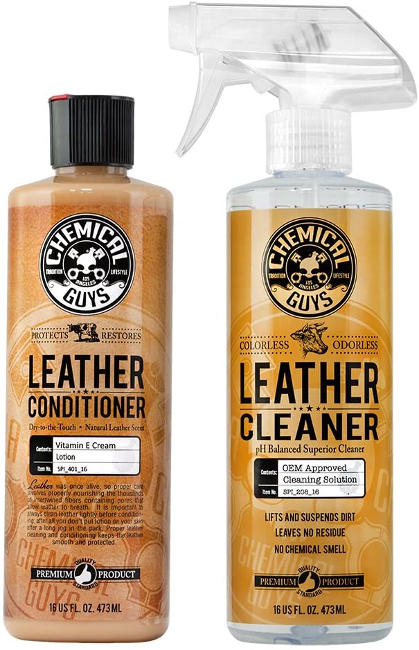Chemical Guys Leather Cleaner and Conditioner Complete Leather Care Kit