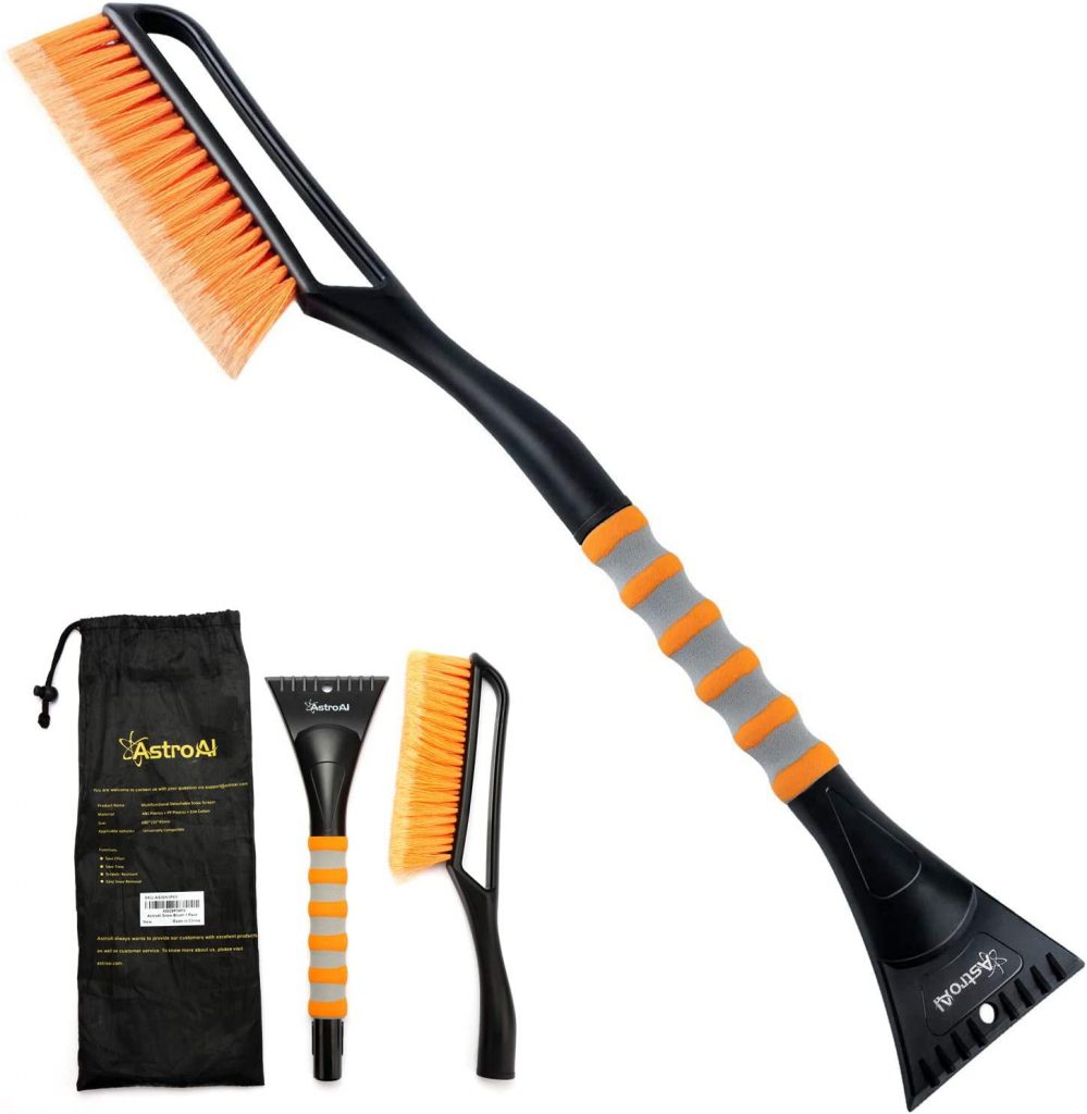 AstroAI 27” Snow Brush and Detachable Ice Scraper