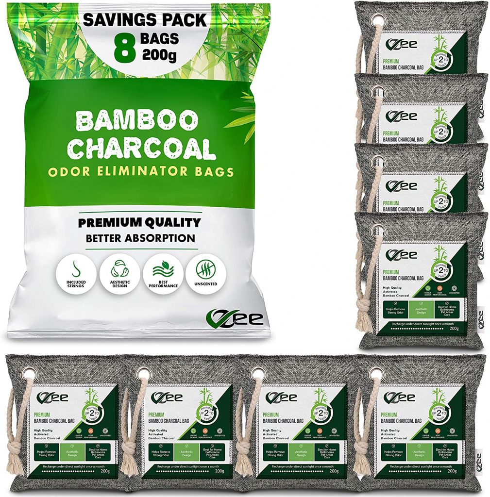 VZee Air Purifier Charcoal Bags natural cigarette smoke odor eliminators