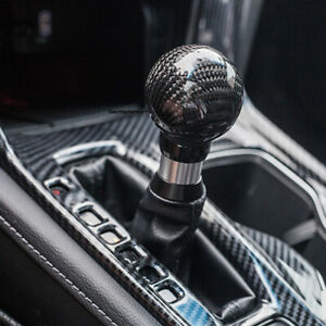 RYANSTAR Carbon Fiber Gear Shifter Knobs with 3 Adapters Round Ball Stick Shifter