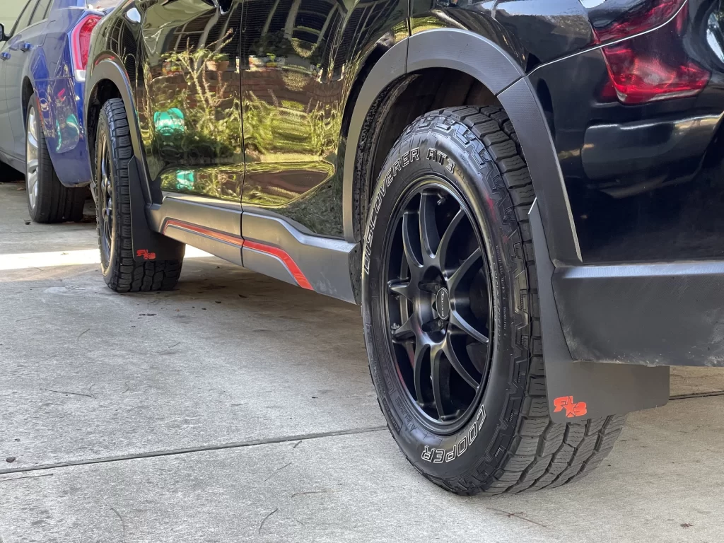 The Subaru Forester mud flaps and splash guards
